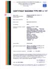 Certificate approving the use of SA1G lubrication device in underground mining headings.